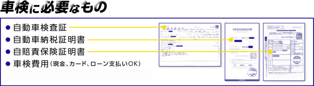 エクスチェンジ車検に必要なもの